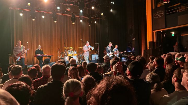 Shannon with the requisite megaphone.